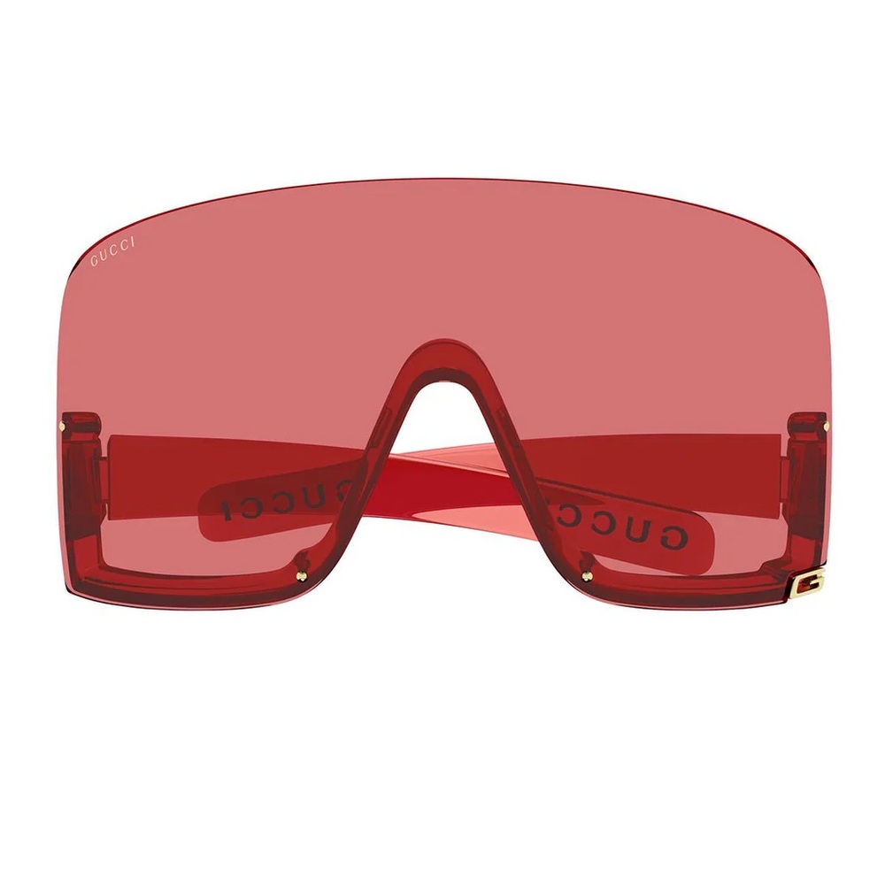 Gucci Red Shield Sunglasses Modern Design